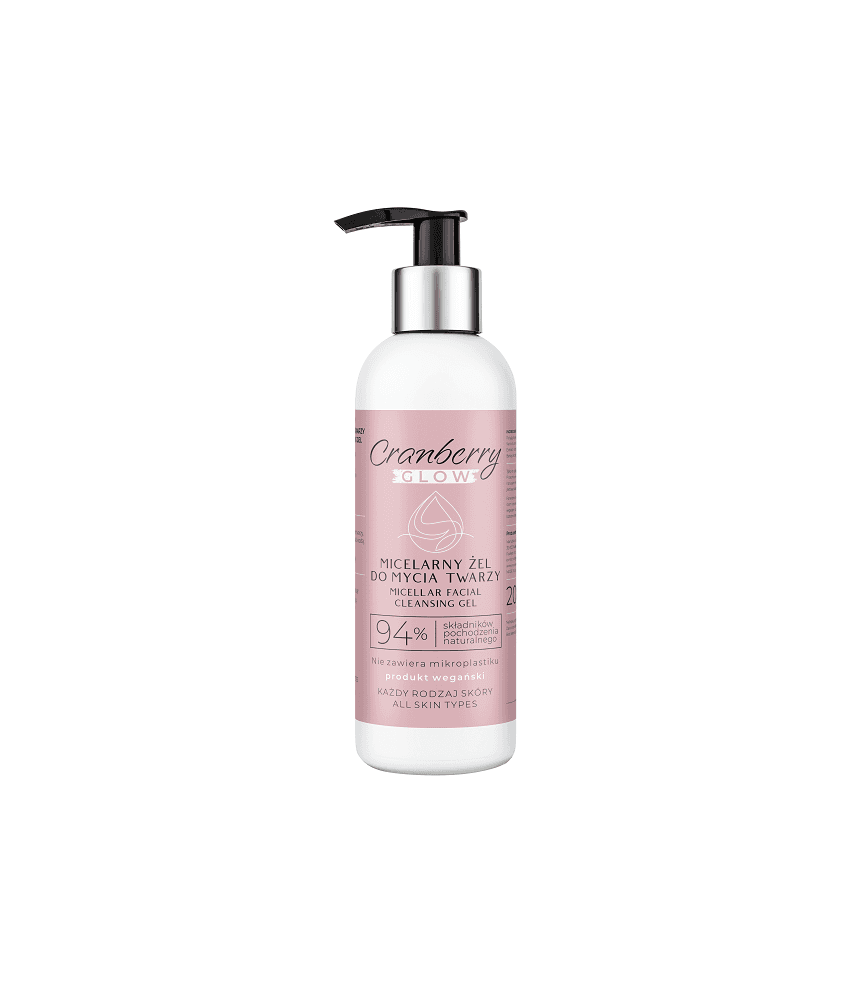 Micelarny żel do mycia twarzy cranberry glow 200 ml - składniki naturalnego pochodzenia